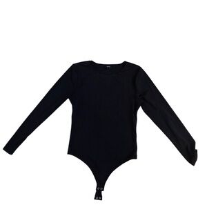 Express Body Contour Crew Neck Black Long Sleeve Bodysuit